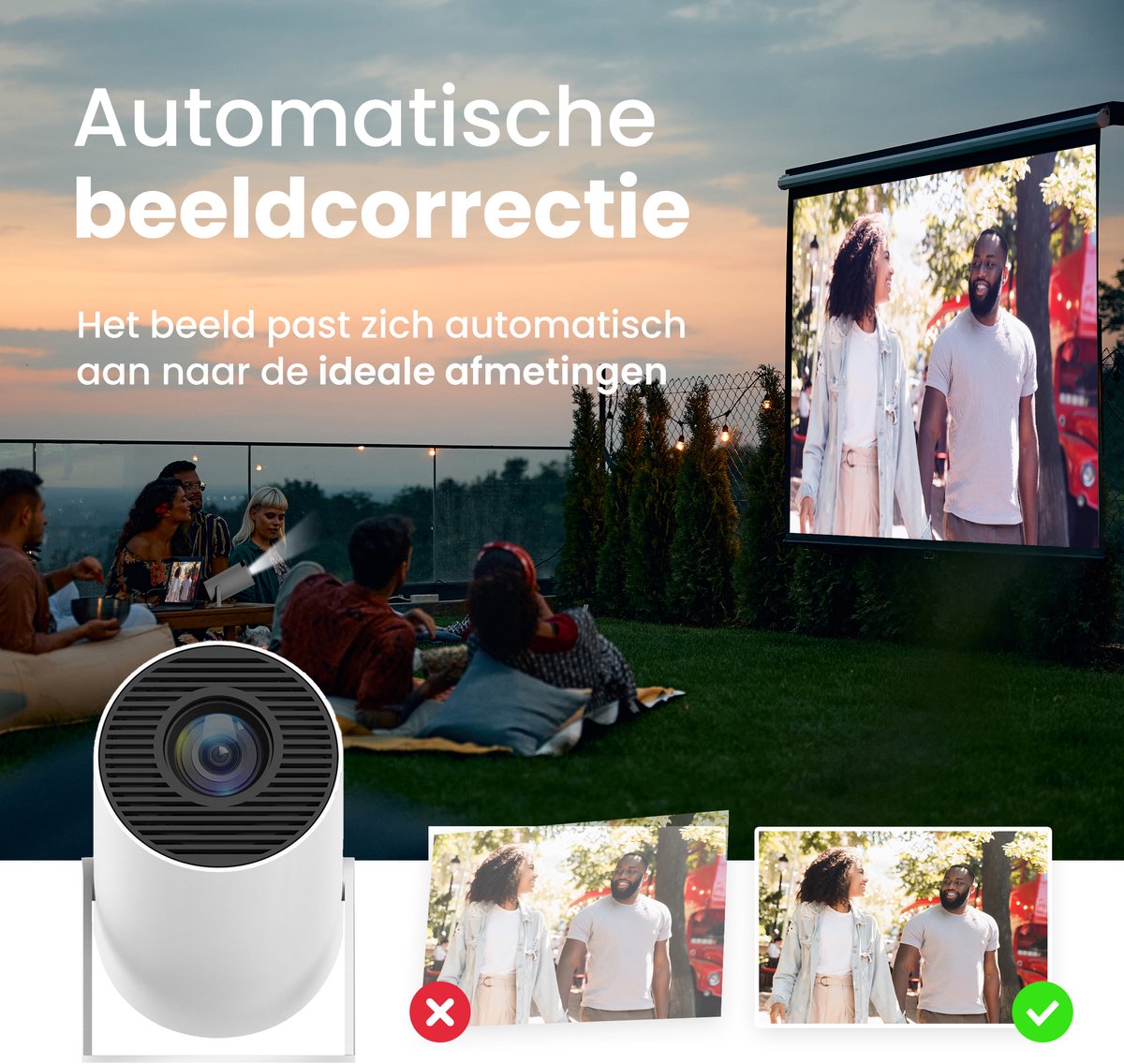 HoriVue Mini Beamer Projector HD 720p Android 12