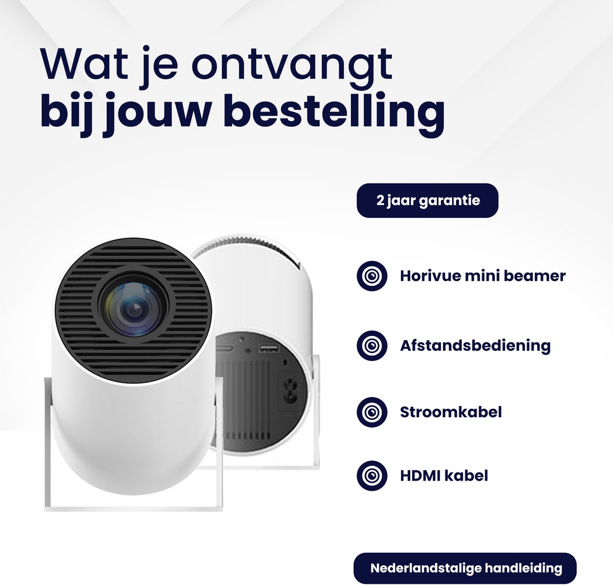 HoriVue Mini Beamer Projector HD 720p Android 12