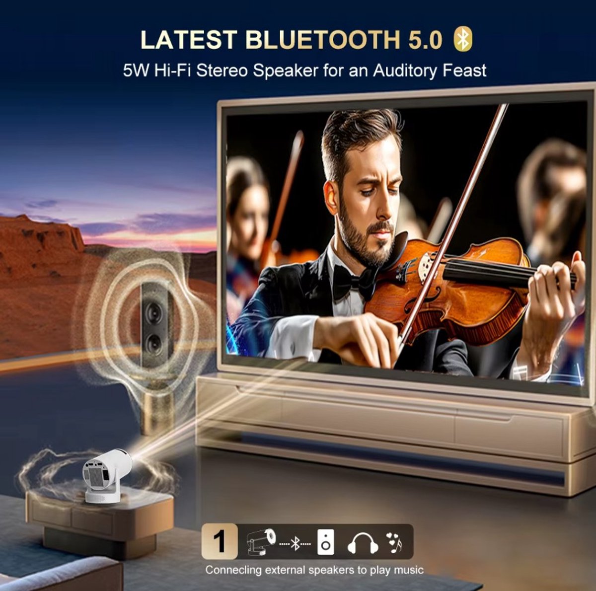 Hy300 Pro Mini Beamer 4K Android 11 Dual Wifi6
