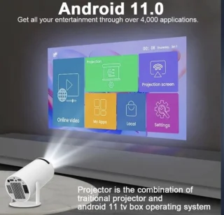 Hy300 Pro Mini Beamer 4K Android 11 Dual Wifi6