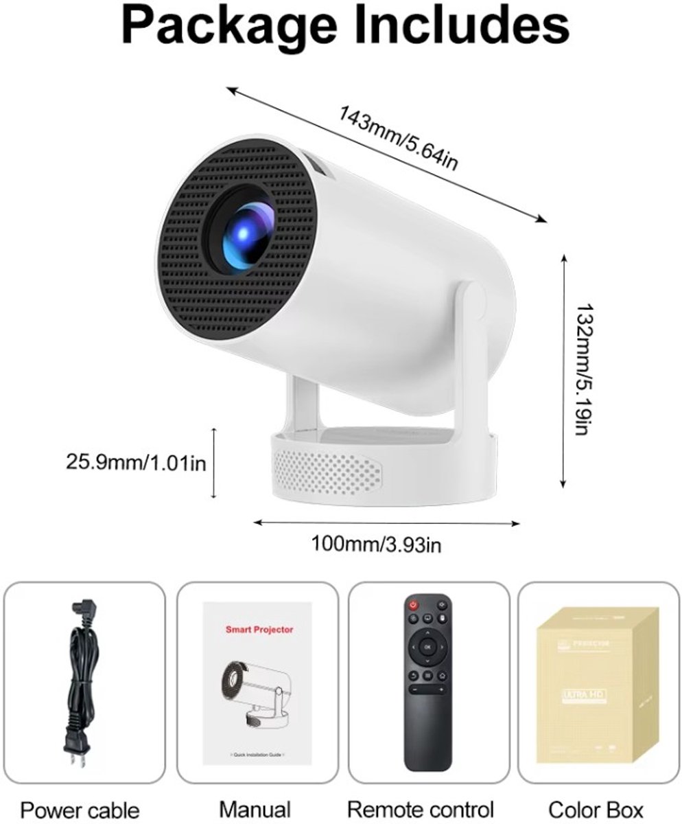 Hy300 Pro Mini Beamer 4K Android 11 Dual Wifi6
