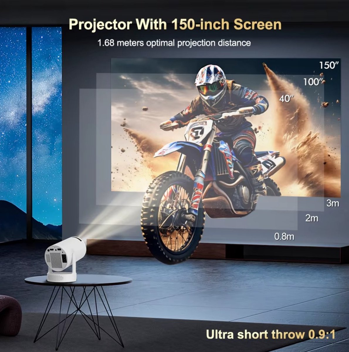 Hy300 Pro Mini Beamer 4K Android 11 Dual Wifi6