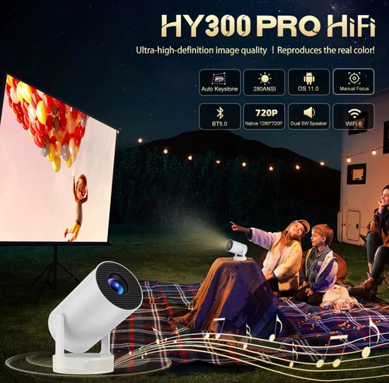 Hy300 Pro Mini Beamer 4K Android 11 Dual Wifi6