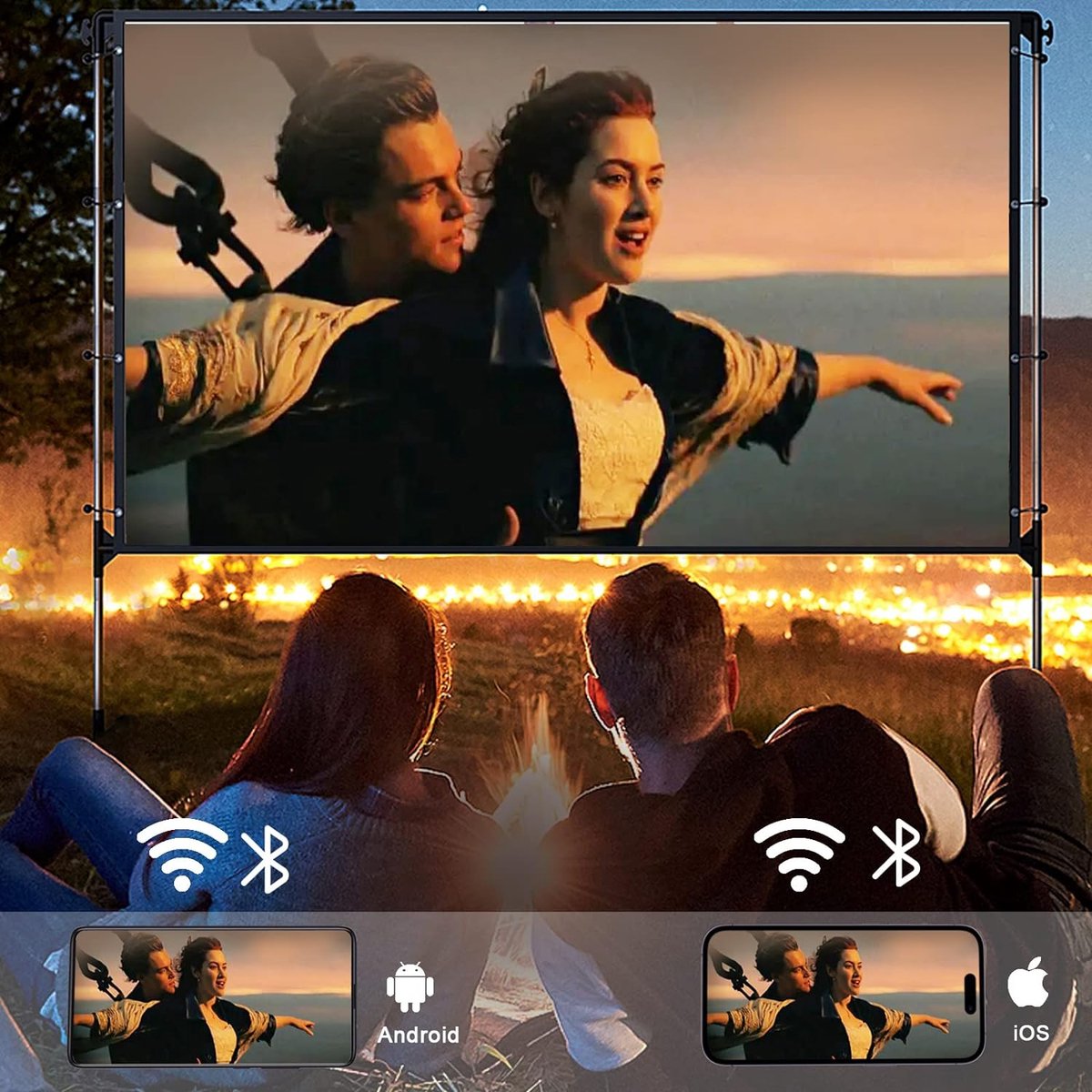Jumbotron 4K Full HD Draagbare Beamer Wifi Bluetooth