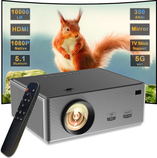Jumbotron 4K Full HD Draagbare Beamer Wifi Bluetooth