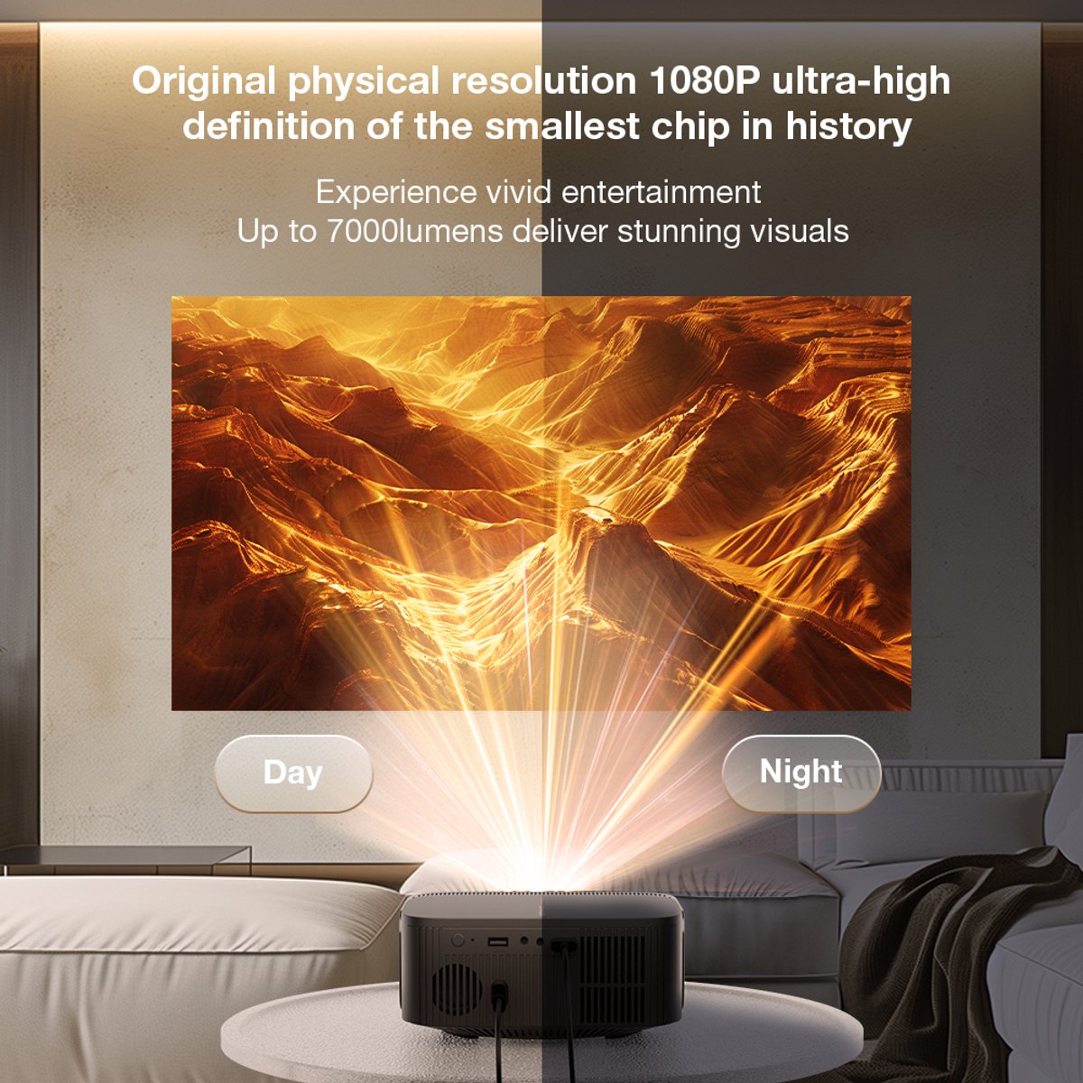 LCD Projector Beamer Draadloos Bluetooth 5.3 Binnen Cinema