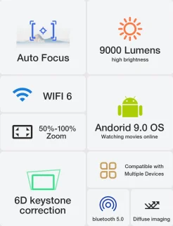 LED Projector 1080P Bluetooth Beamer