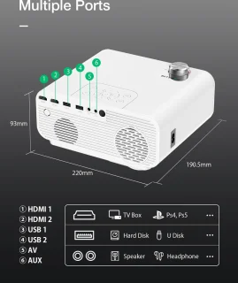 LED Projector 1080P Bluetooth Beamer