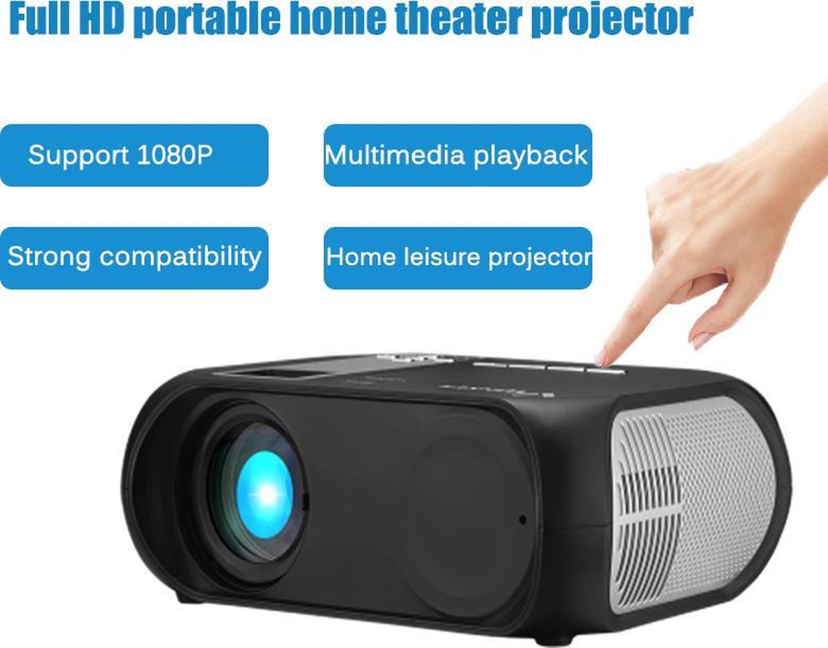 LED Wifi projector 1080P met afstandsbediening Home Theater 6500 lumen