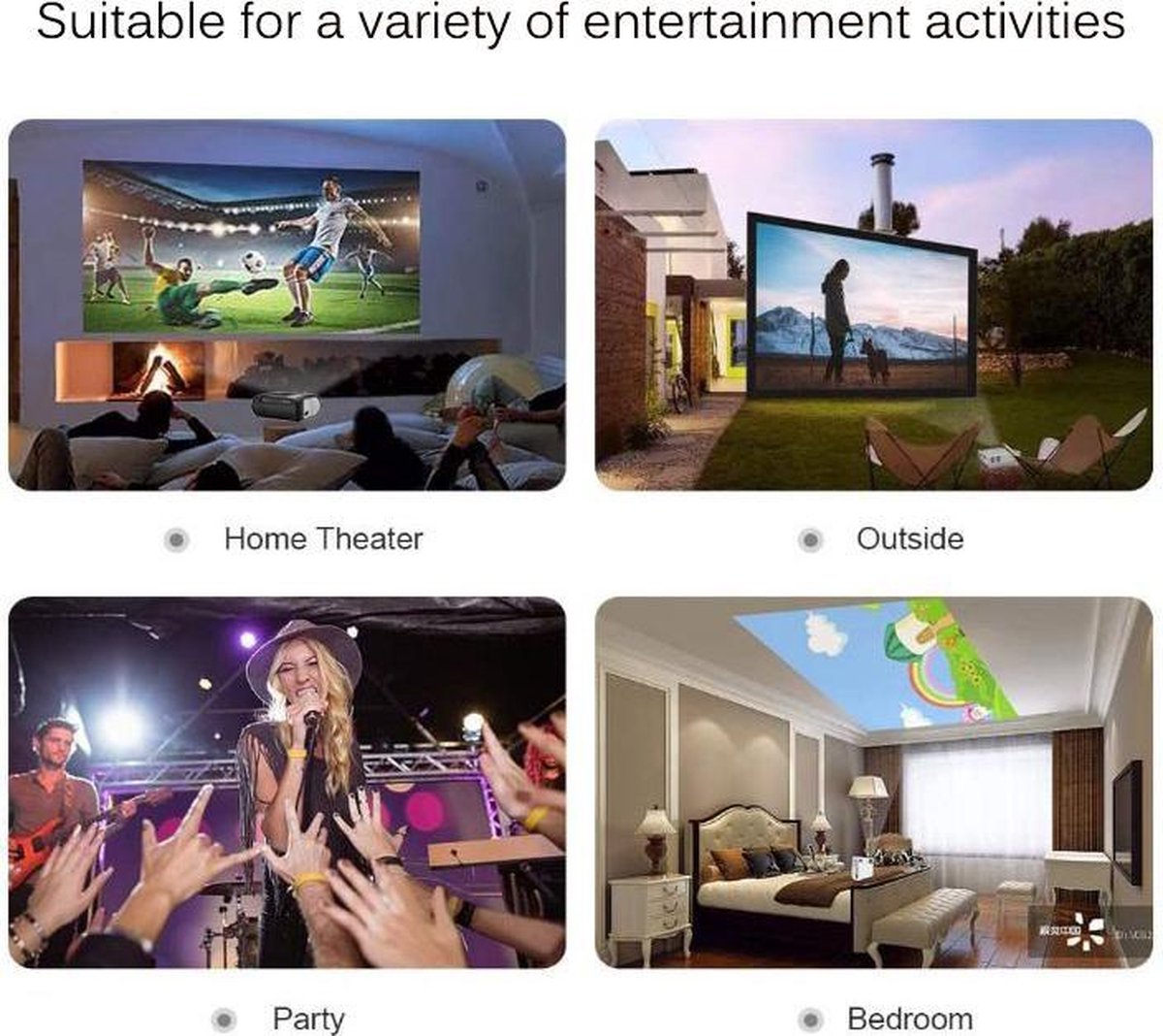 LED Wifi projector 1080P met afstandsbediening Home Theater 6500 lumen