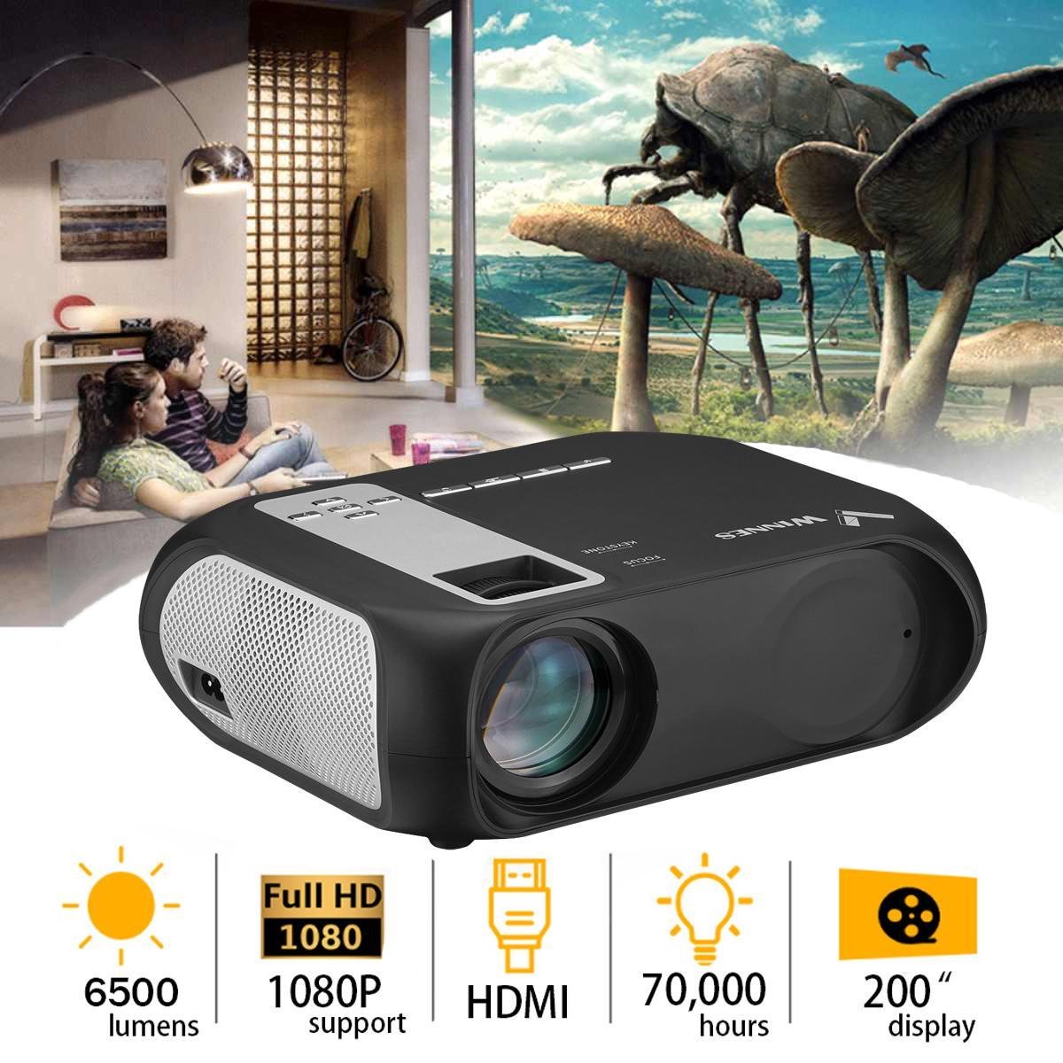 LED Wifi projector 1080P met afstandsbediening Home Theater 6500 lumen