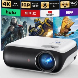 LNMsolutions® Mini Beamer projector wit/zwart