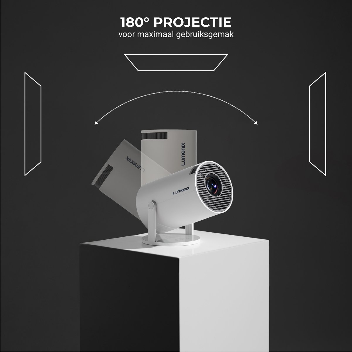 Lumenix R1 Mini Beamer Smart TV 4K Projector Wit