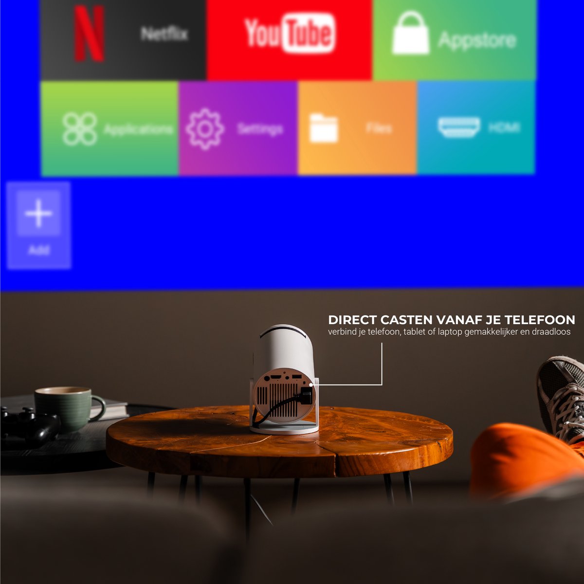 Lumenix R1 Mini Beamer Smart TV 4K Projector Wit