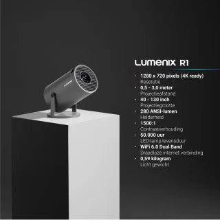 Lumenix R1 Mini Beamer Zwart