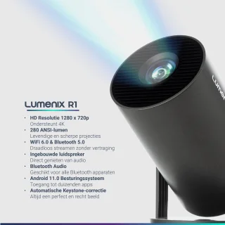 Lumenix R1 Mini Beamer Zwart