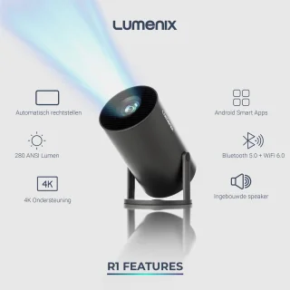 Lumenix R1 Mini Beamer Zwart