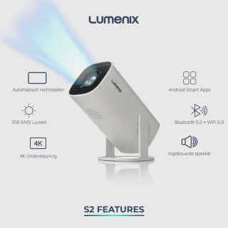 Lumenix S2 Mini Beamer 2025 Wit