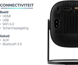 Lumenix S2 Mini Beamer 4K Ultra HD Zwart