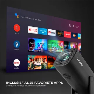 Lumenix S2 Mini Beamer 4K Ultra HD Zwart