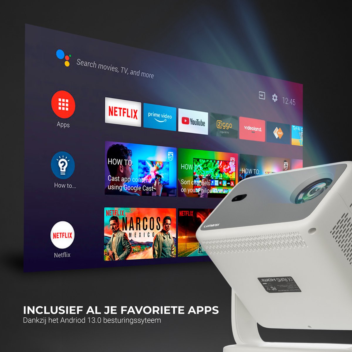 Lumenix Ultra Mini Beamer 2025 Smart TV Projector Full HD