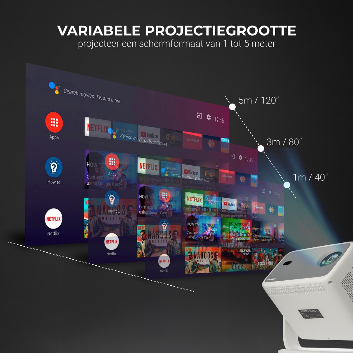 Lumenix Ultra Mini Beamer 2025 Smart TV Projector Full HD
