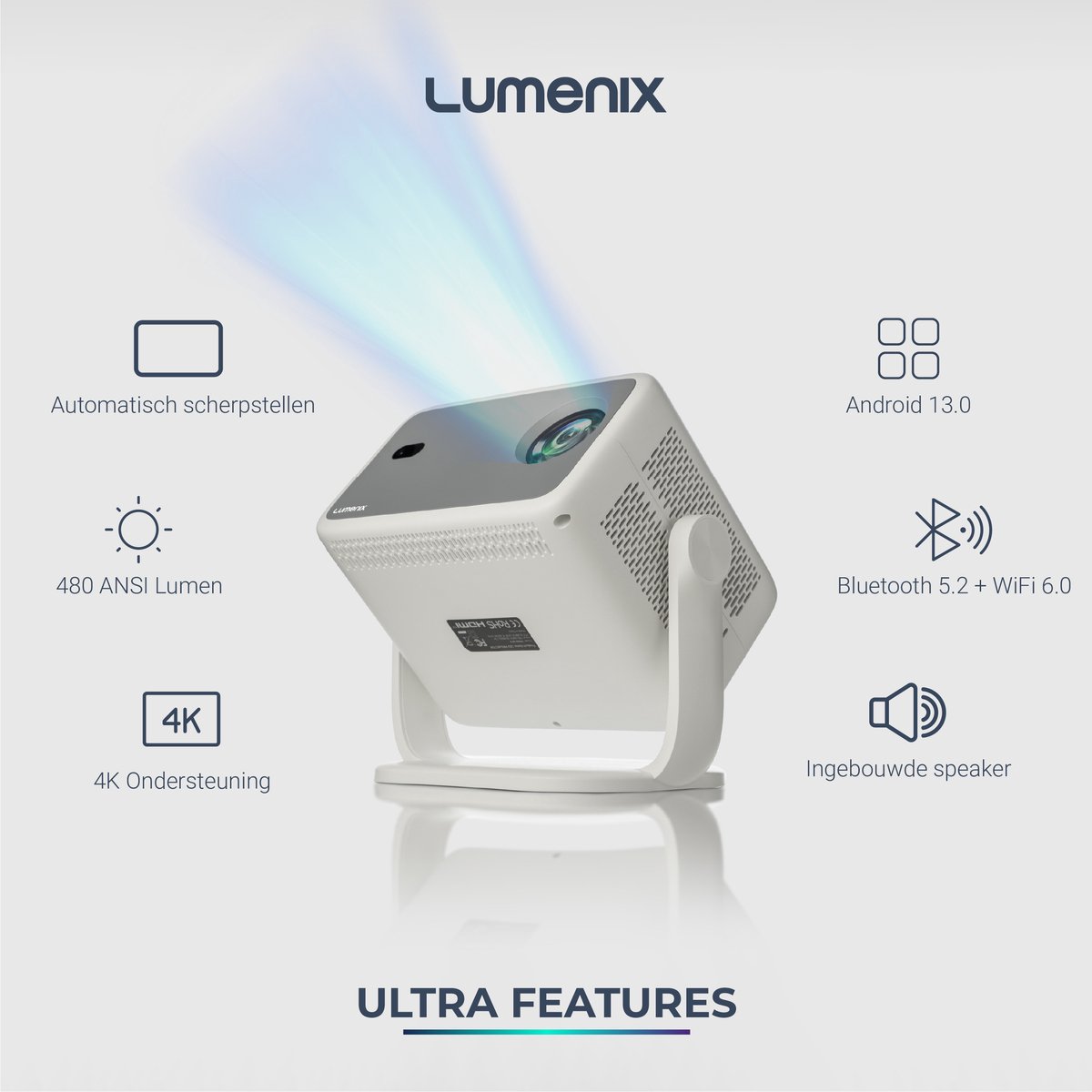 Lumenix Ultra Mini Beamer 2025 Smart TV Projector Full HD