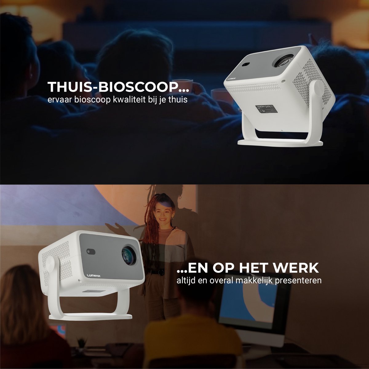 Lumenix Ultra Mini Beamer 2025 Smart TV Projector Full HD