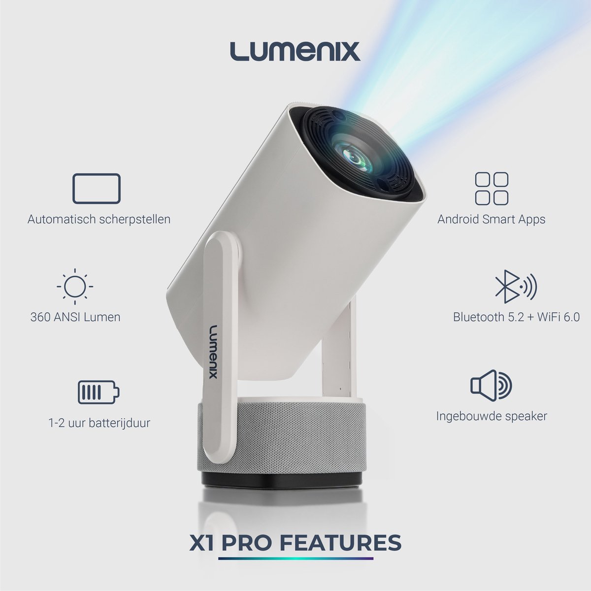 Lumenix X1 PRO Mini Beamer Wit