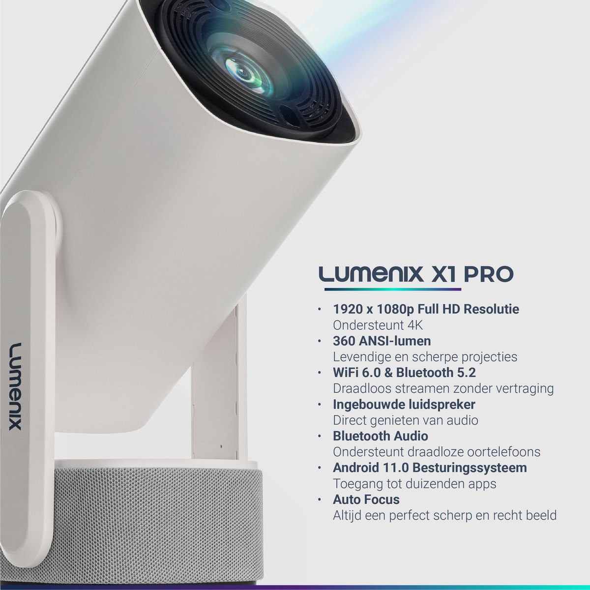 Lumenix X1 PRO Mini Beamer Wit