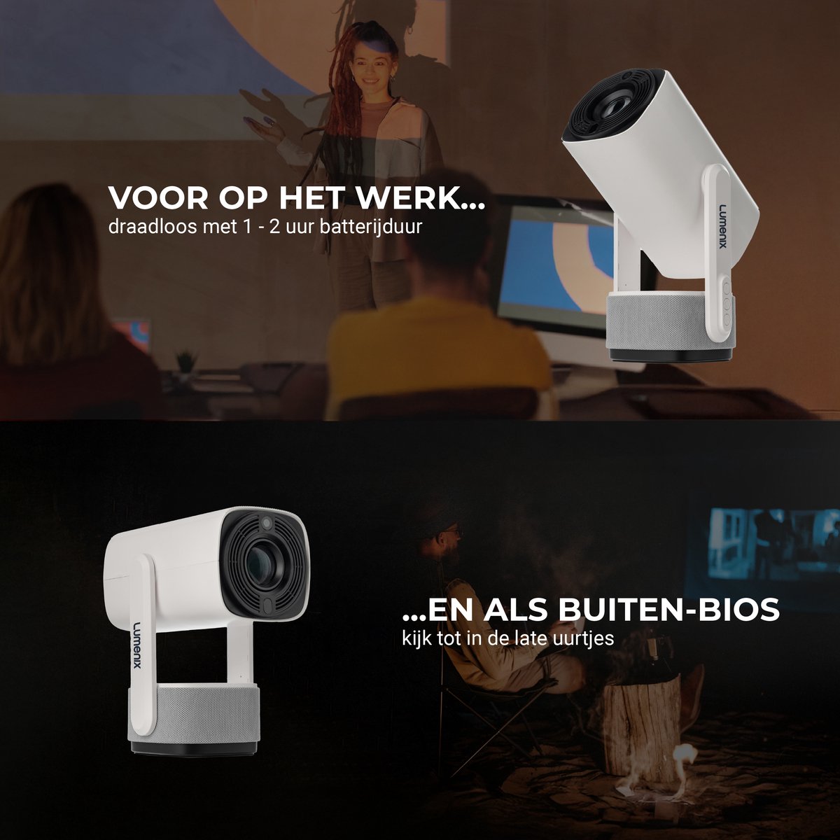 Lumenix X1 PRO Mini Beamer Wit