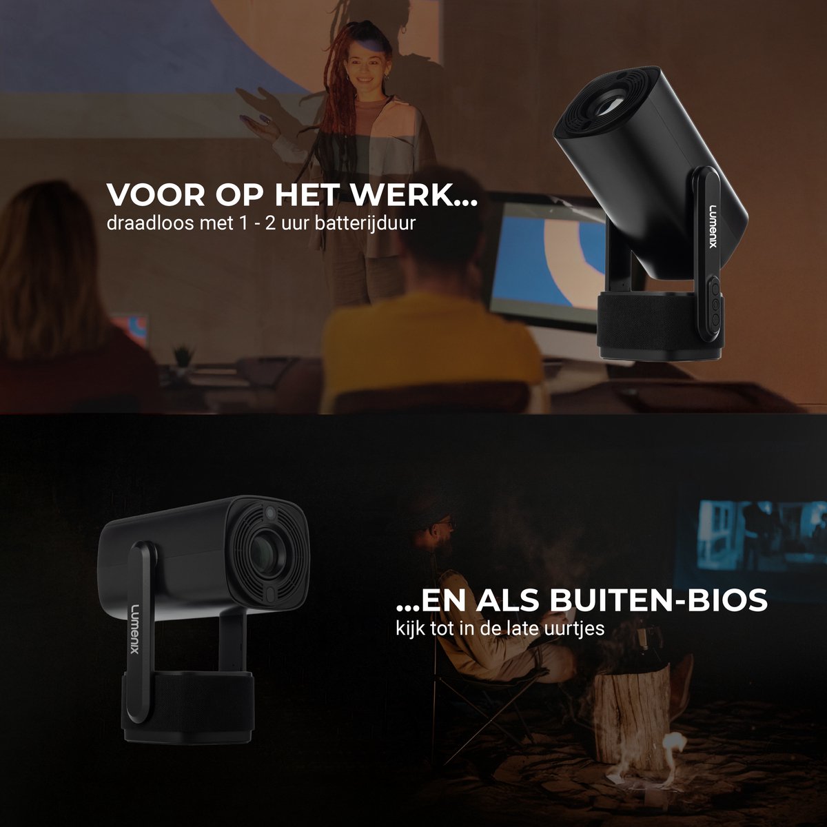 Lumenix X1 PRO Mini Beamer Zwart