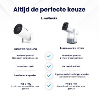 LumeWorks Luna Mini Beamer 4K Android 11 Wit