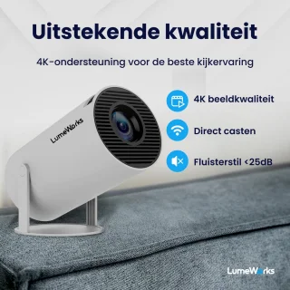LumeWorks Luna Mini Beamer 4K Android 11 Wit