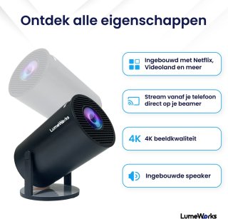 LumeWorks Luna Mini Beamer Zwart