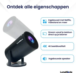 LumeWorks Luna Mini Beamer Zwart