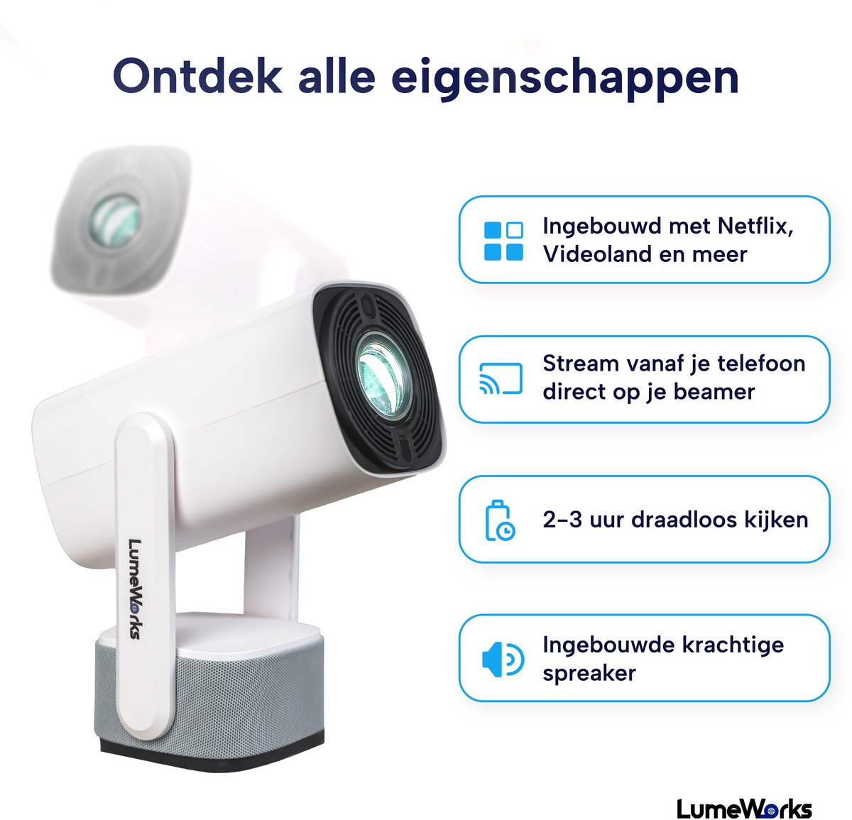LumeWorks Nova Mini 4K Projector Wit
