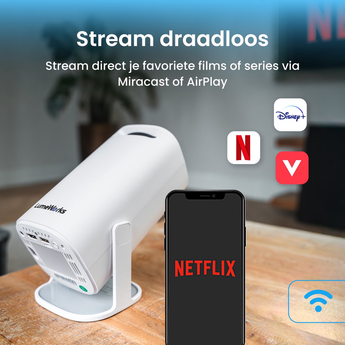 Wat vinden we goed aan de LumeWorks Orion Mini 4K Android Beamer Wit