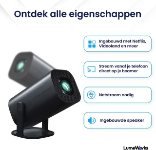 LumeWorks Orion Mini 4K Beamer Zwart