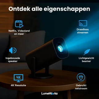 LumeWorks Orion Mini 4K Beamer Zwart