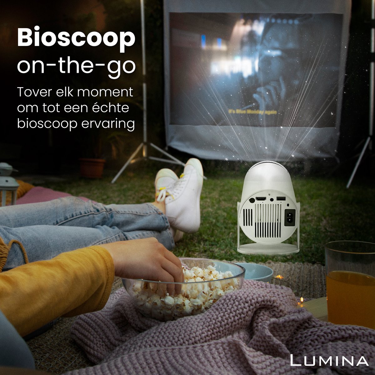 Lumina Pro Mini Beamer 2025 Smart Projector Wit