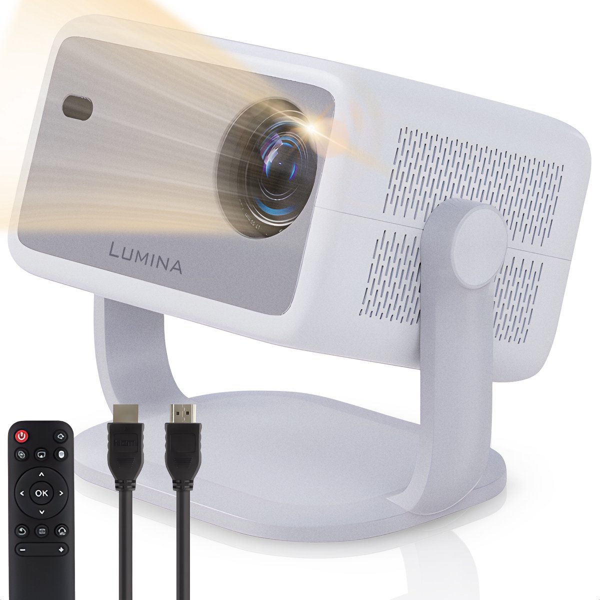 De Lumina Stellar Beamer 2025 4K Ultra HD Smart TV Projector Wit in één oogopslag
