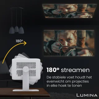 Lumina Stellar Beamer 2025 4K Ultra HD Smart TV Projector Wit