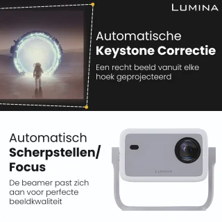 Lumina Stellar Beamer 2025 4K Ultra HD Smart TV Projector Wit