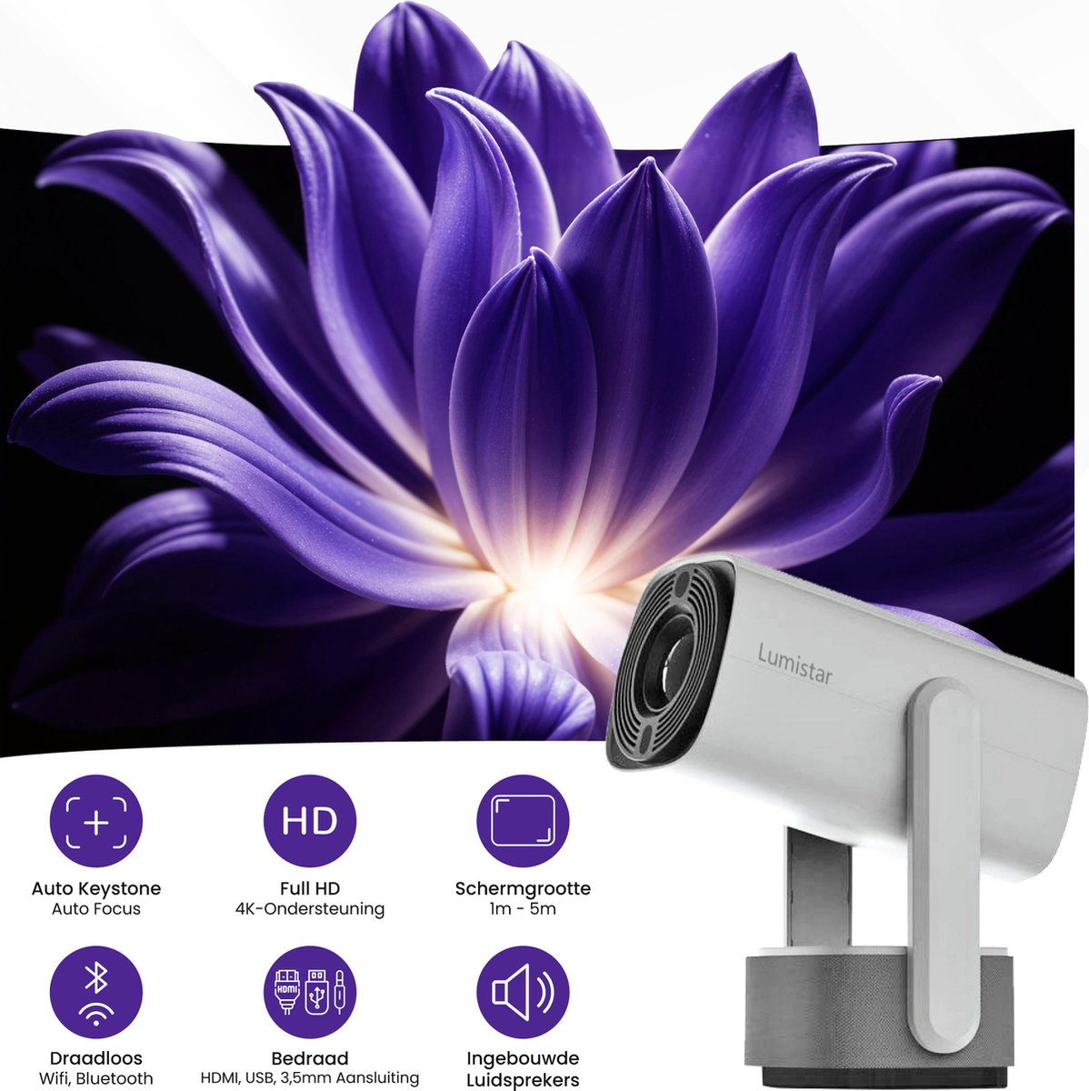Lumistar Ultra Mini Beamer 2025 - Smart TV Projector Wit