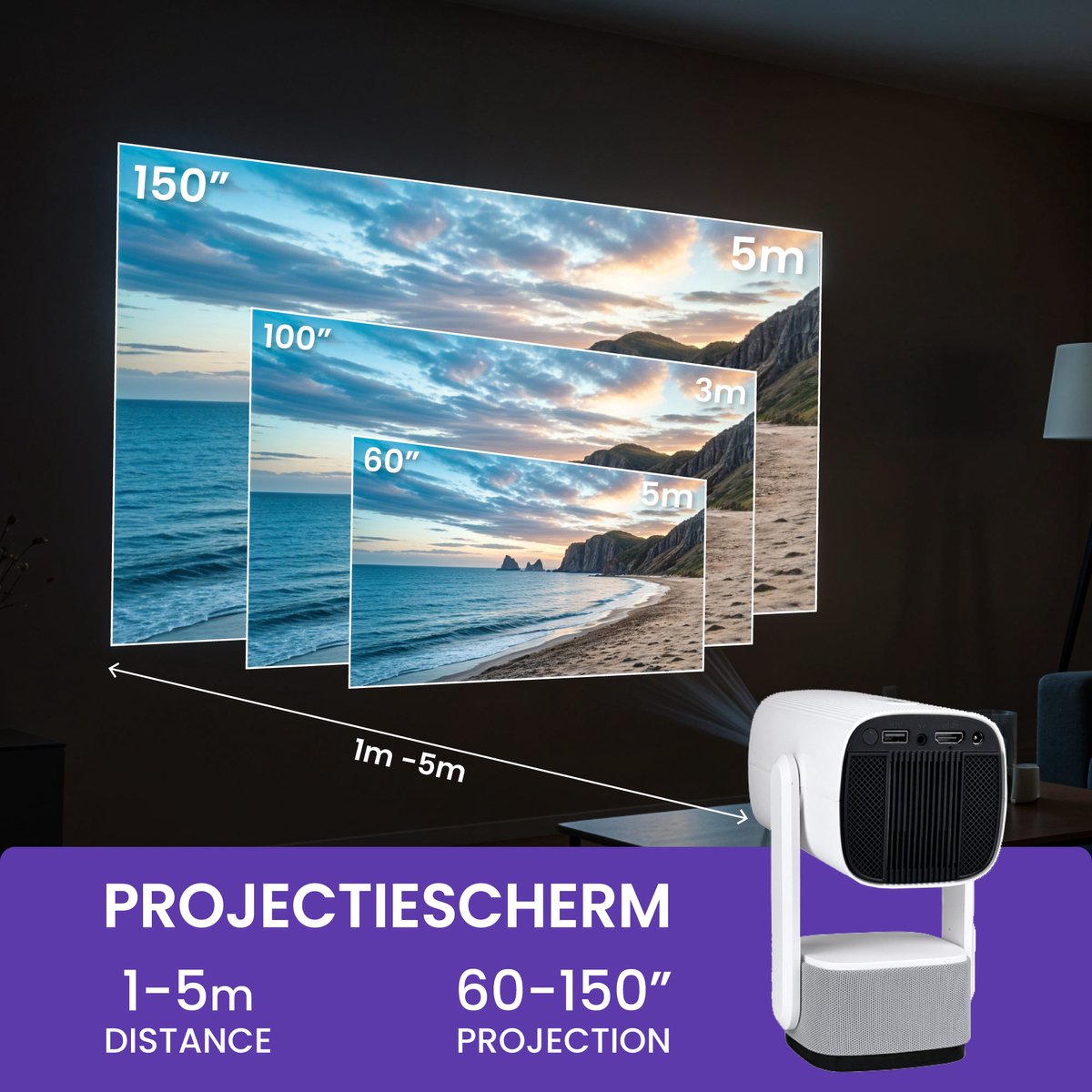 Lumistar Ultra Mini Beamer 2025 - Smart TV Projector Wit