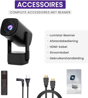 Wat vinden we goed aan de Lumistar® Ultra Mini Beamer (2025) - Zwart