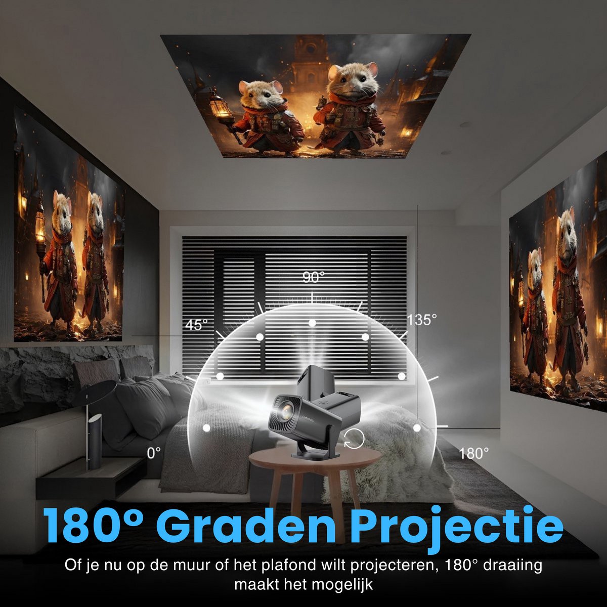 Lumora Mini Beamer 2025 Smart TV Projector 4K Ultra HD