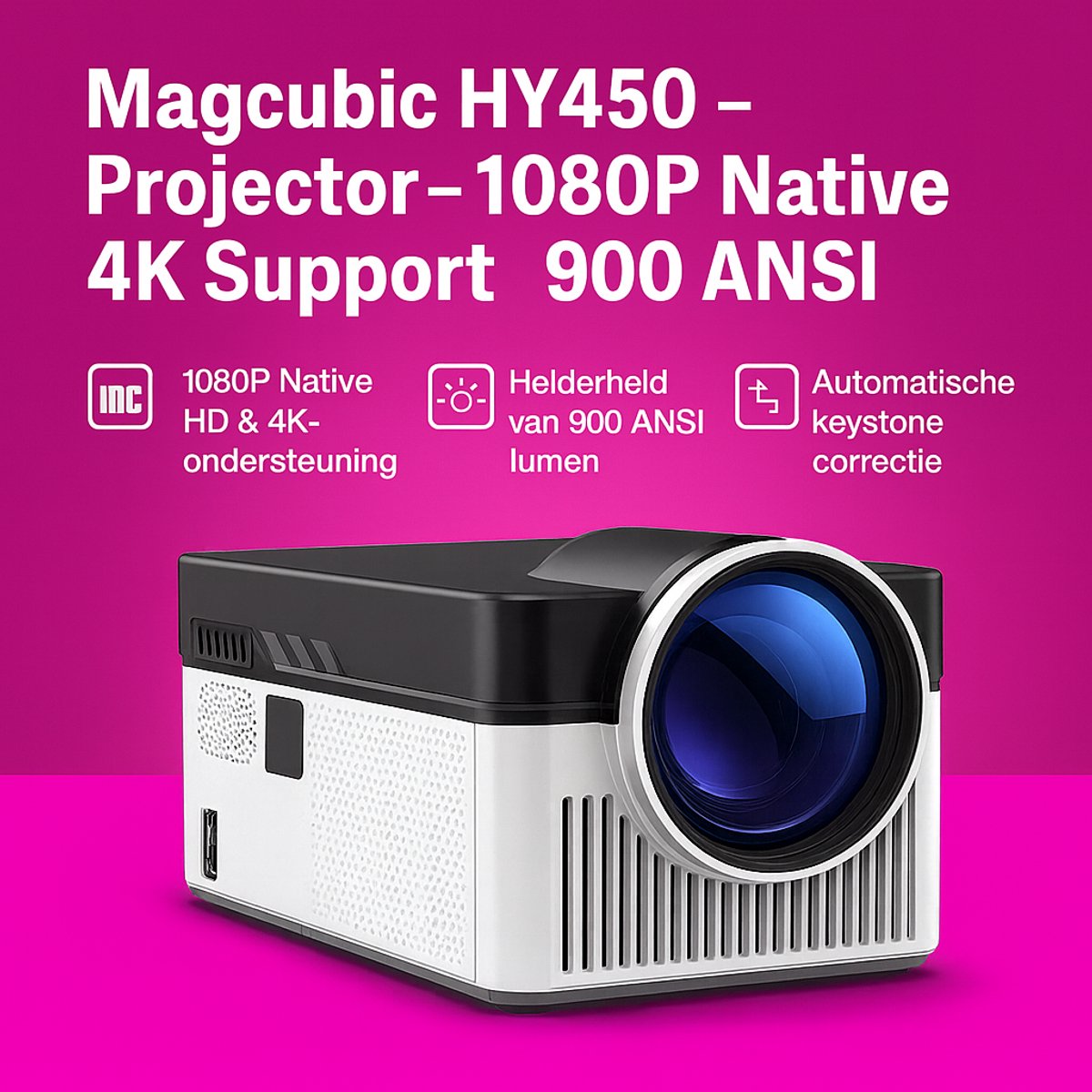 De Magcubic HY450 1080P Android Beamer in één oogopslag