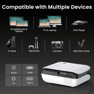 MELVRA Mini 4K Draagbare Projector